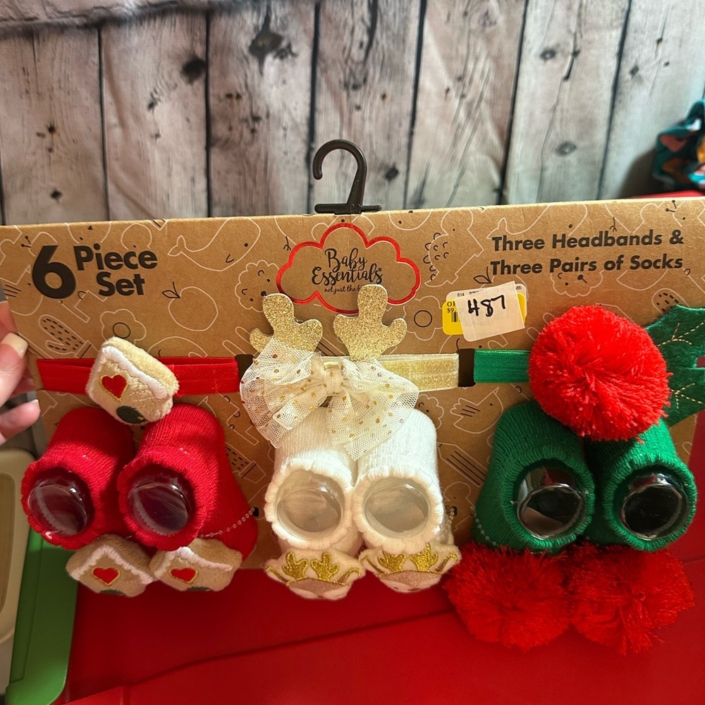 Baby Essentials Holiday Headbands and Socks Set